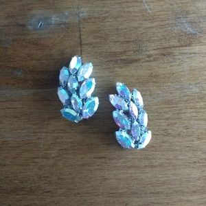 Vintage B. David Aurora Borealis Earrings Stamped